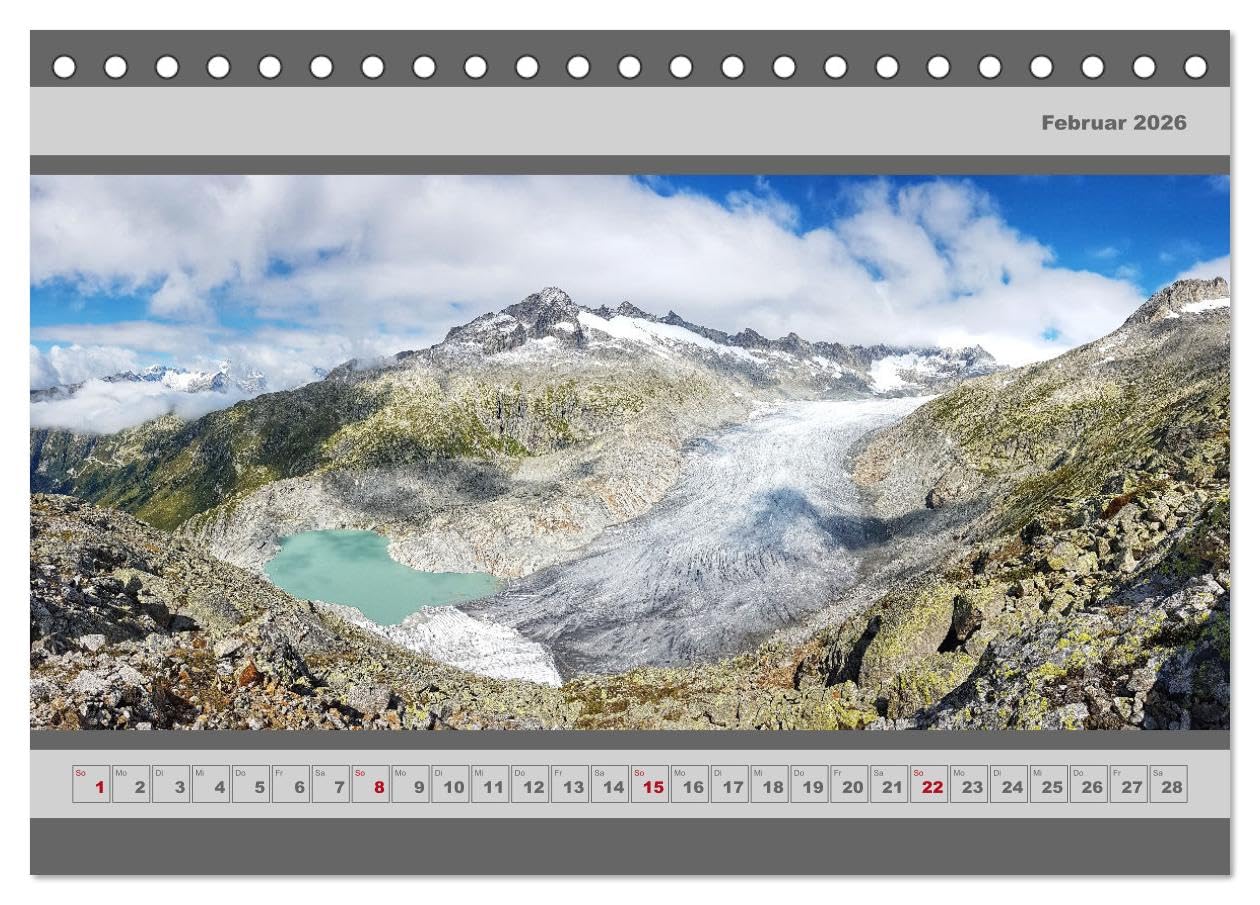 Panorama Alpen (Tischkalender 2026 DIN A5 quer), CALVENDO Monatskalender: Die Alpen im Panorma Blick