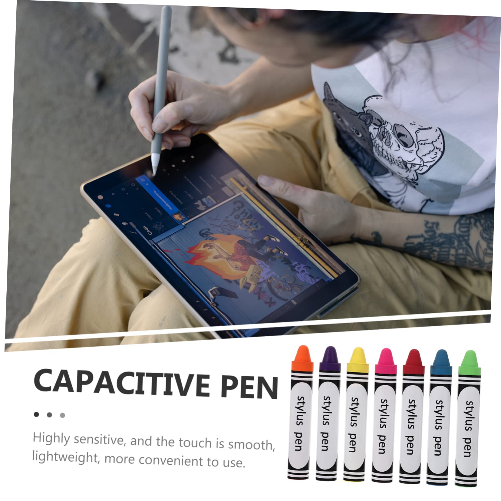 DOITOOL 21 Piezas lápiz óptico Capacitivo Pluma Escritura Tableta Aguja Lapiz Rojo Light Stylus Pen lápiz Capacitivo del teléfono lápiz Estilo Pluma Pantalla táctil Pluma Escribir