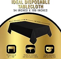 Vista 6 de Mantel de plástico blanco para fiestas, paquete de 12, mantel desechable grueso de color blanco, ideal para bodas, cumpleaños, picnic y campamentos