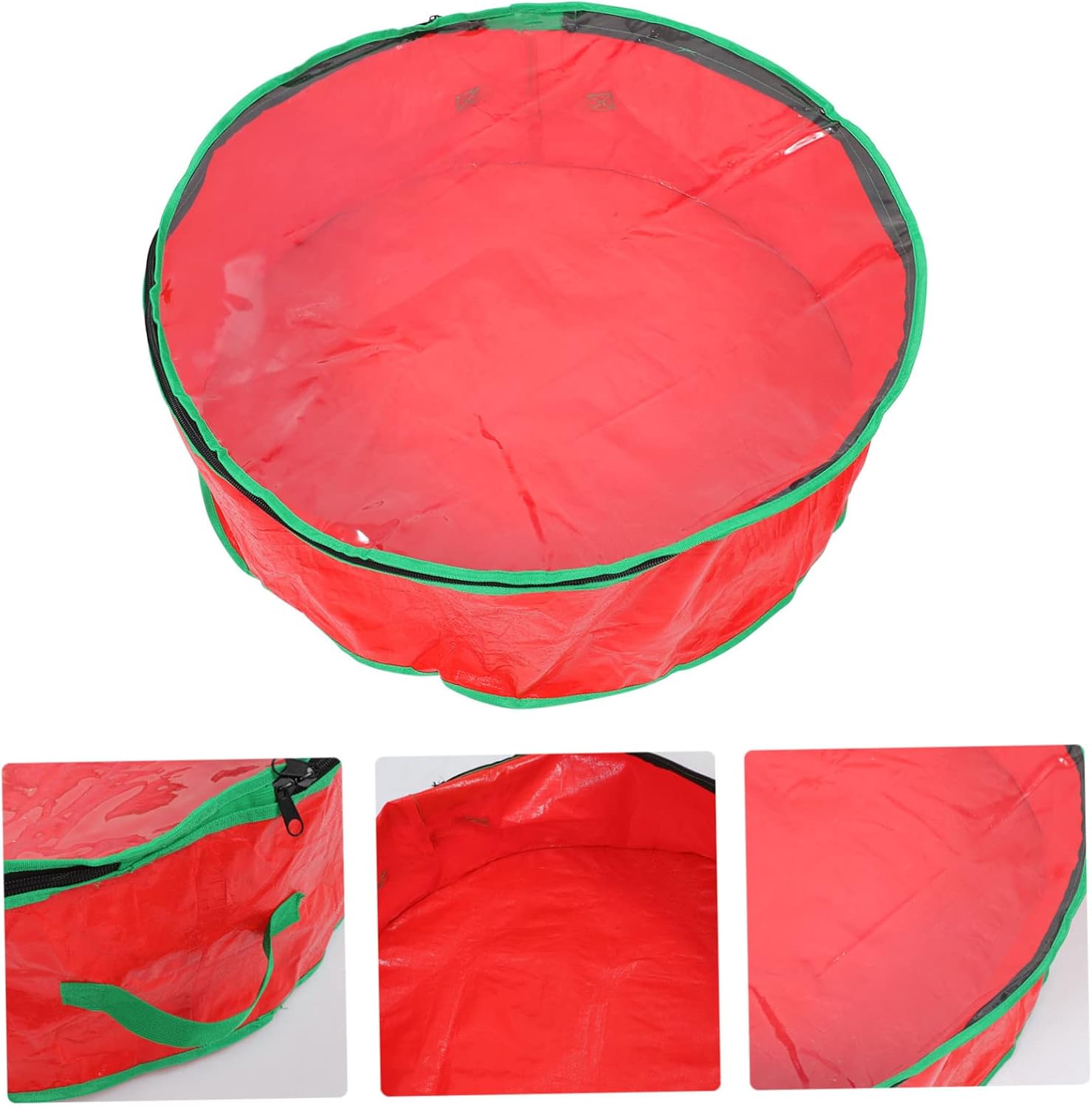 Alipis 1Pc Xmas Wreath Storage Bag Holder with Transparent Window Packing for Holiday Garland Organization Design
