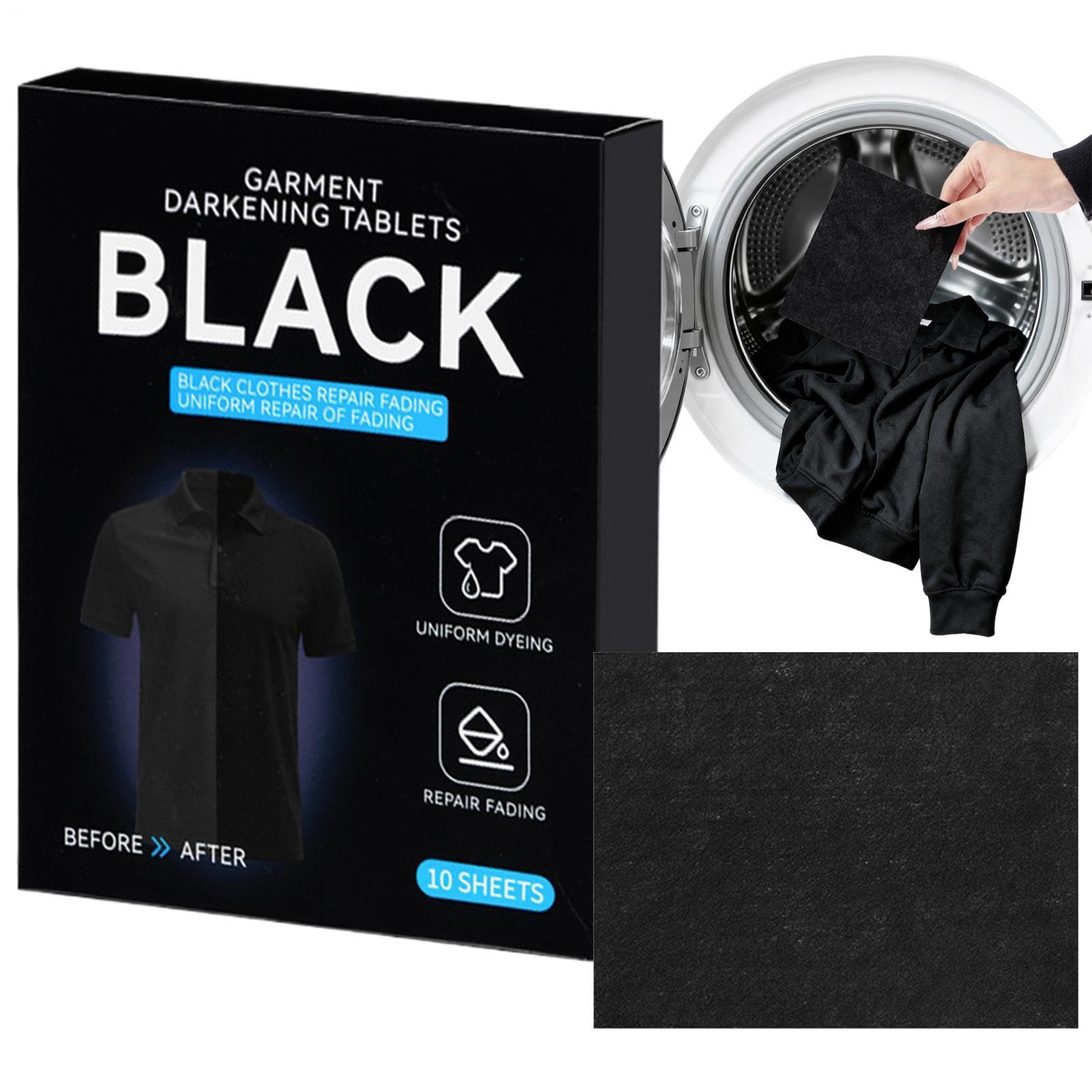 Dye for Clothing, Natural Black Laundry Supplies - 10 sztuk Tekstylnych farb do malowania tkanin | do wełnianej bawełny i jedwabiu i lnu T-shirty jeansowe buty spodnie art & Crafts Detailing Home