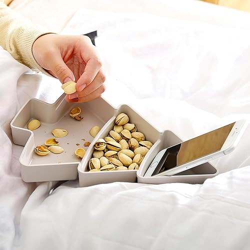 Miniatura 6 de Angoily 2 platos para servir árbol de Navidad, bandeja de plástico para servir Navidad, para entretenimiento, plato de servir alimentos para