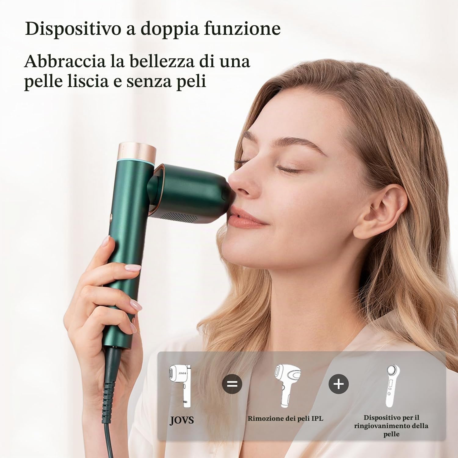 JOVS Depilazione laser, [24J Energy] Depilazione IPL per donne e uomini, tecnologia di raffreddamento del ghiaccio zaffiro indolore da 2,8 °C, 6 modalità per dispositivo di depilazione di tutto il