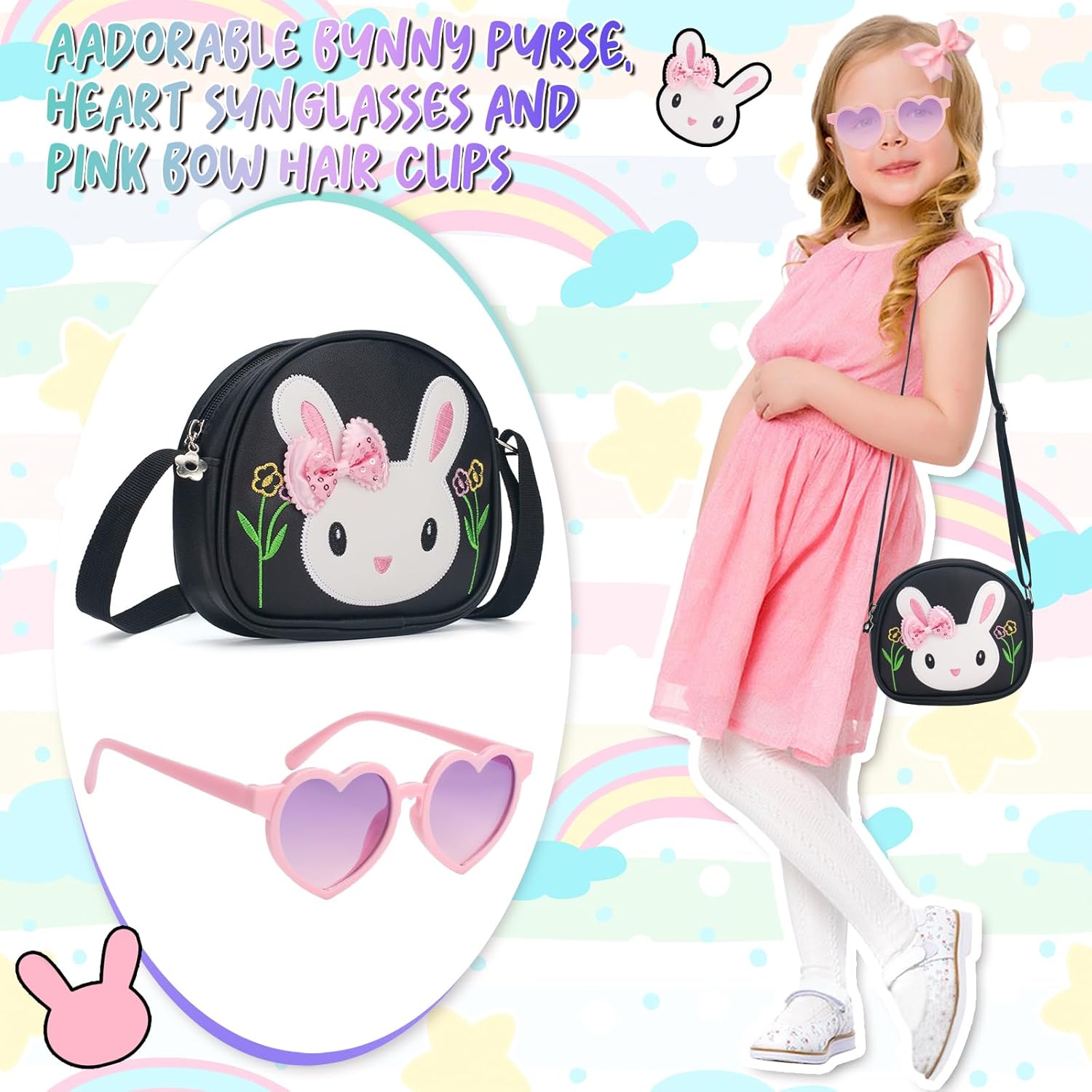 Toddler Purse-Small Kids Purse, Girls Bunny Purse, Little Girl Purse-Birthday Gifts Purse for Girls - Image 2