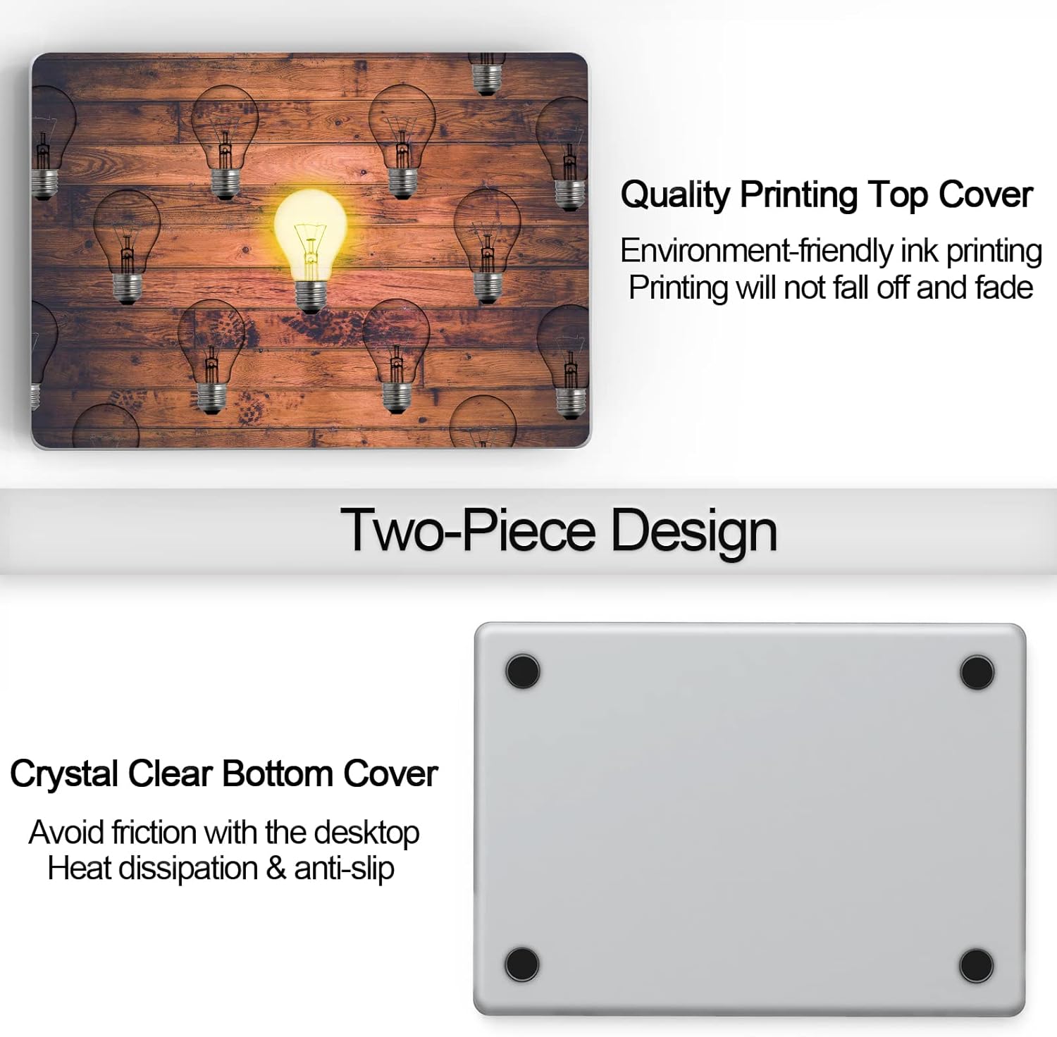 Compatible MacBook Air 13.6 inch Case 2022 Release Model: A2681 M2 Chip, Printed Pattern Hard Shell Laptop Sleeve and Keyboard Cover for MacBook Air 13.6, Cool Light Bulb 9