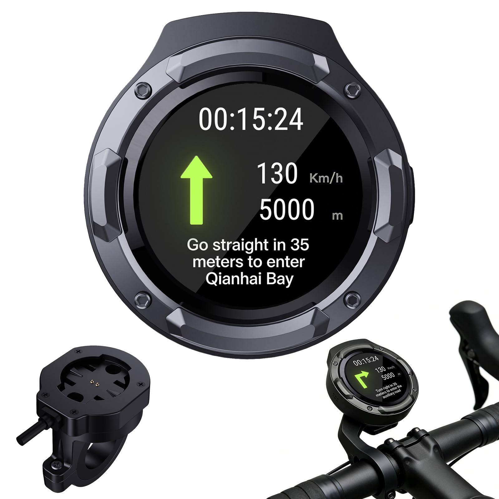 YCV Bike GPS Computer for Cycling, Wireless Navigation, IP69K Waterproof, Long Battery Life (11+ Hours), USB Magnetic Charging, DIY Wallpaper, Handlebar Mount/Glove Friendly, Moto/Road/MTB/E-Bike Use