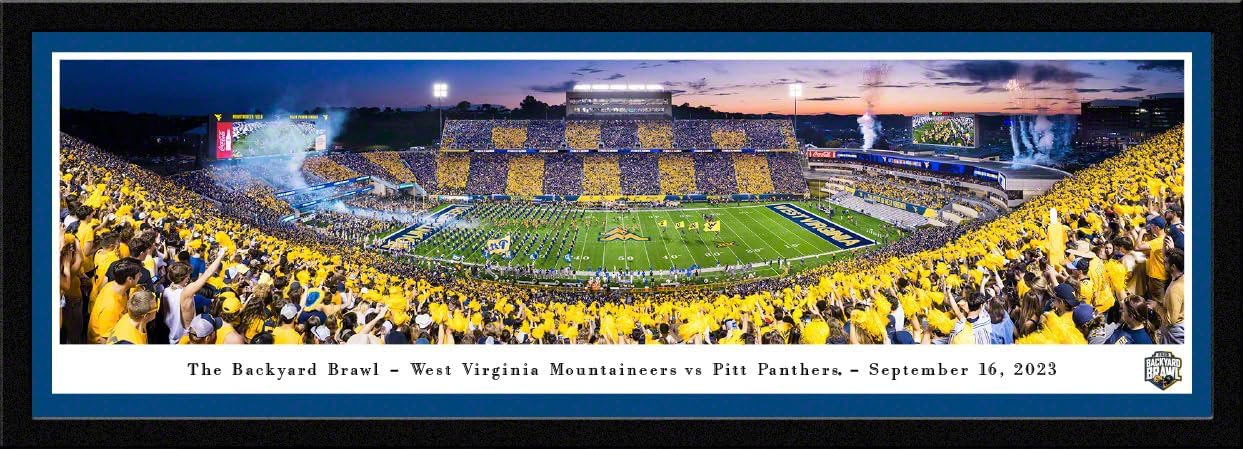 2023 Backyard Brawl, Pitt vs West Virginia - Unframed 40 x 13.5 Poster by Blakeway Panoramas