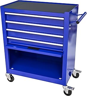 Tool Cart on Wheels 24.4in，4 Drawers Rolling Tool Box，Locked Drawers Storage Organizer Cabinet for Garage, Warehouse, Repair Shop, Workshop