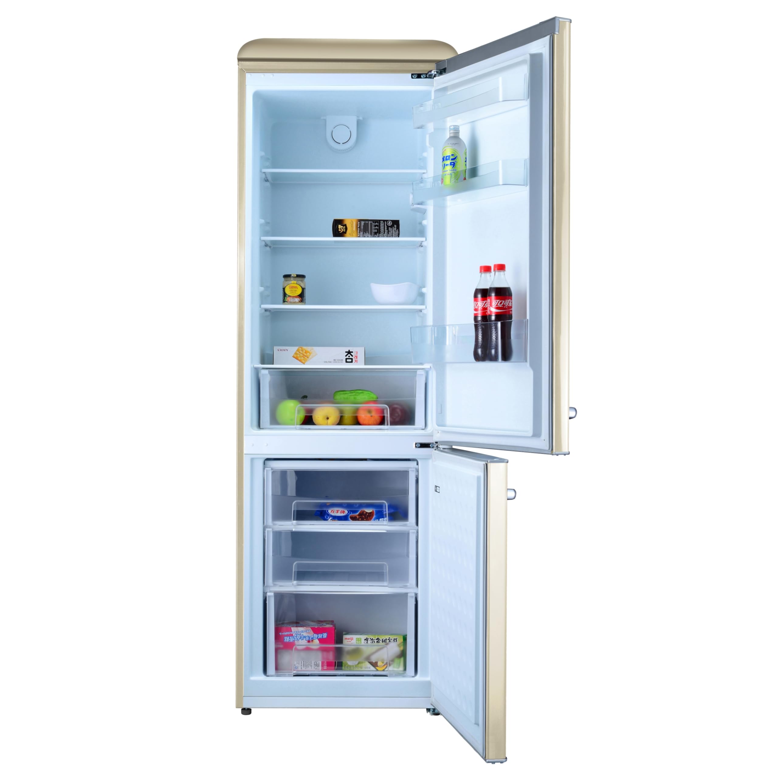 GEDTECH Refrigerateur combiné vintage GCBV310CR - Congélateur bas - Crème - Capacité 310 L - Faible conso