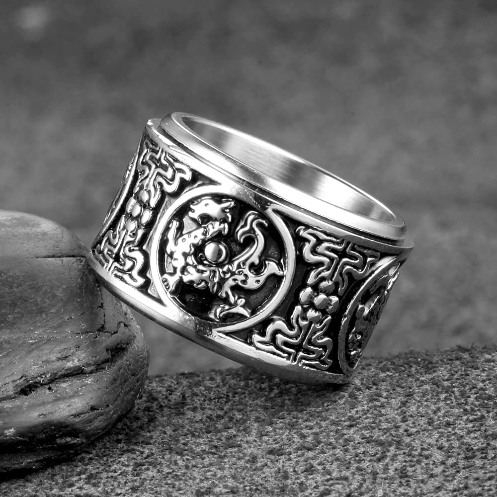 Ximi Anillo Giratorio Negro De Acero Inoxidable, Anillos Giratorios De