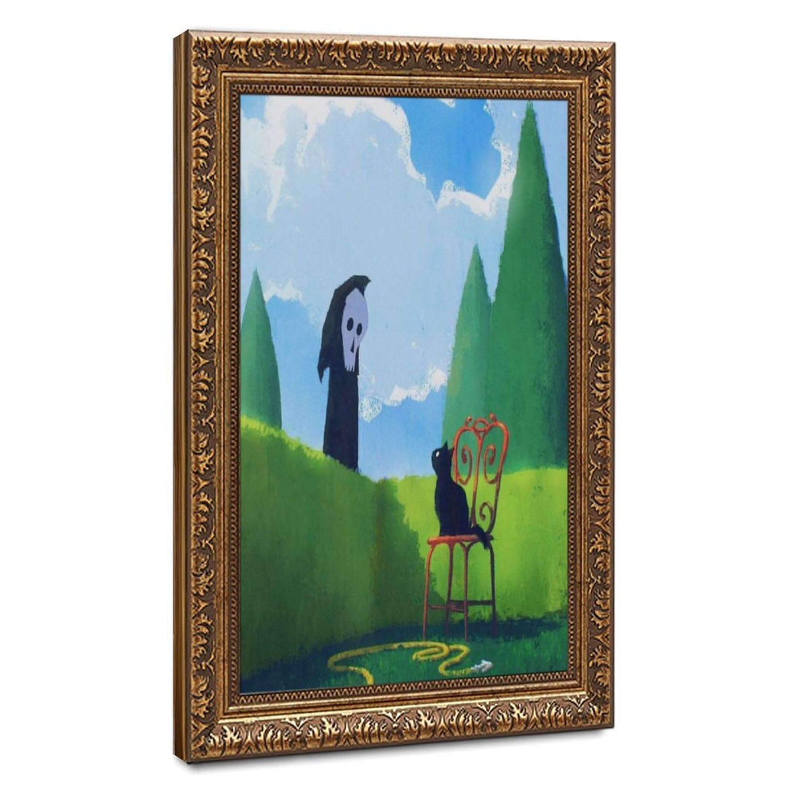 Bareronor Ghosts And Cats Funny (1) Canvas Poster Bedroom Decor Landscape Office Room Decor Gift 24" L X 36" W