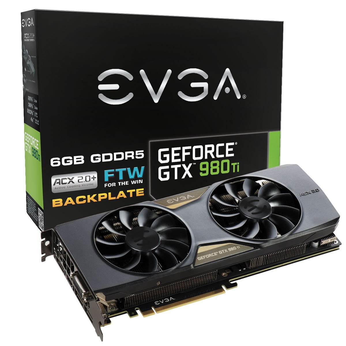 EVGA GeForce GTX 980 Ti 6GB FTW GAMING ACX 2.0+, Whisper Silent Cooling w/ Free Installed Backplate Graphics Card 06G-P4-4996-KR (Renewed)