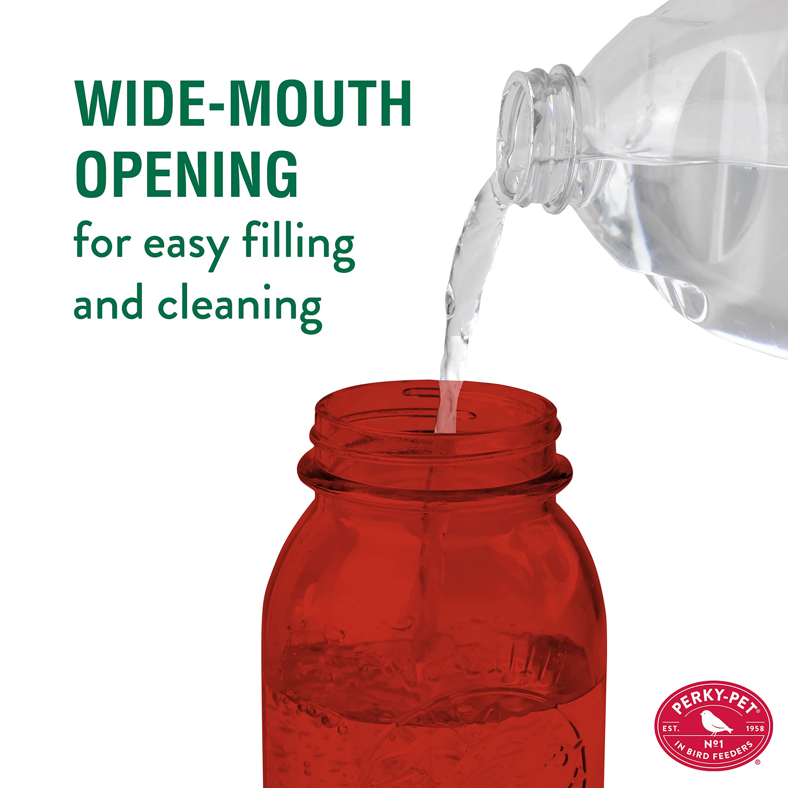 Amazon.com : Perky-Pet Red Mason Jar Vintage Glass Hummingbird