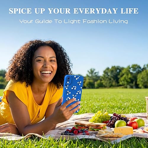 Miniatura 3 de Funda de silicona líquida compatible con iPhone XR, diseño de patrón de flores a la moda, funda de silicona líquida, delgada, a prueba de golpes y