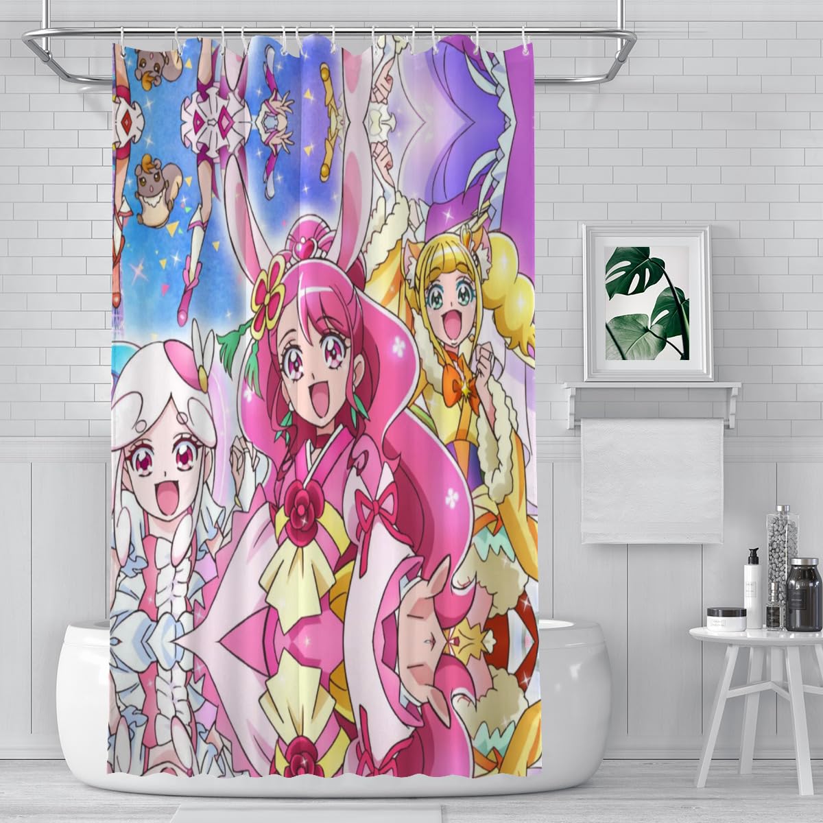 Amazon｜ヒーリングっどプリキュア シャワーカーテン 防カビ 防水
