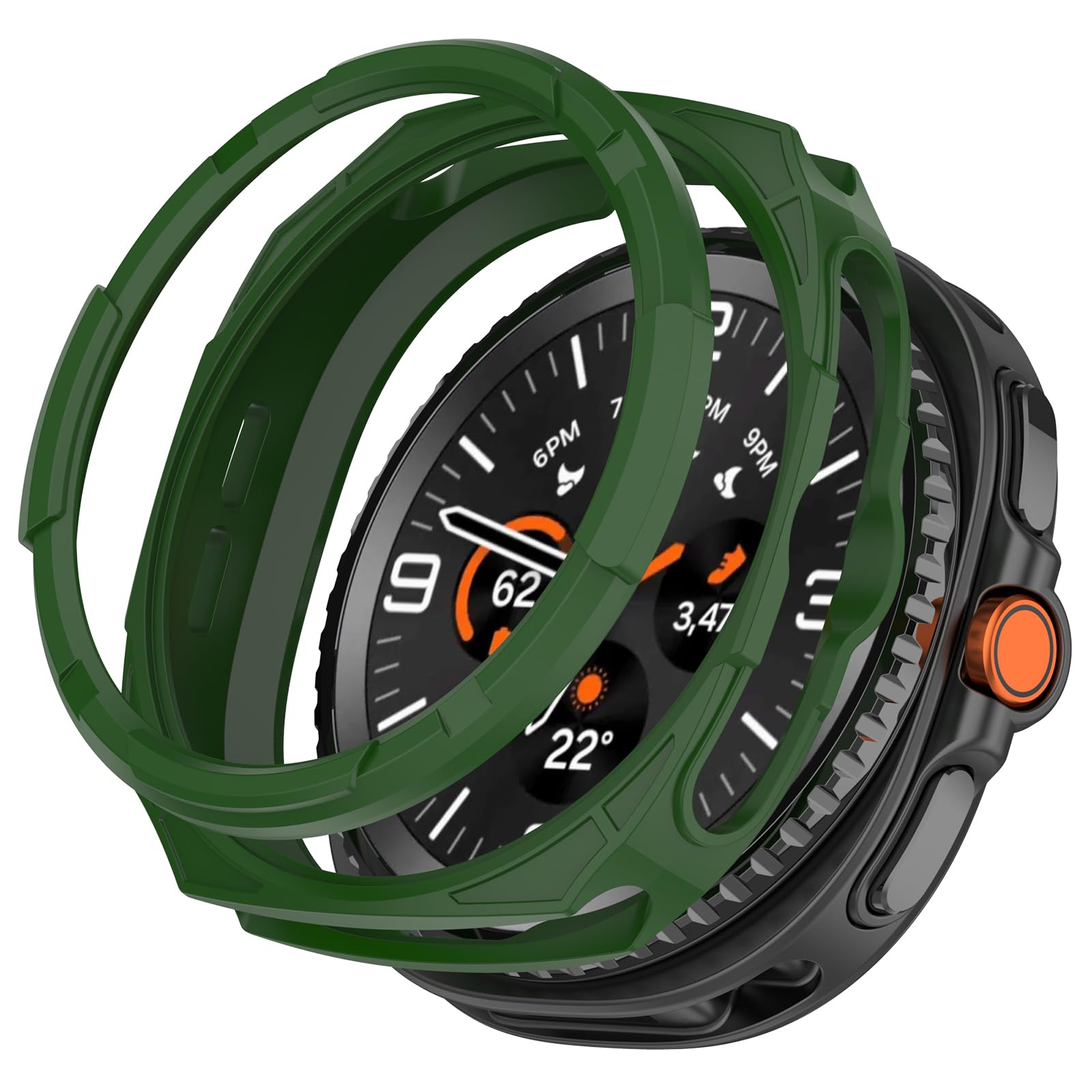 Confezione da 5 pellicole protettive per lo schermo per Samsung Galaxy Watch 8 Classic, custodia a bordo pieno con anello di lunetta protettiva