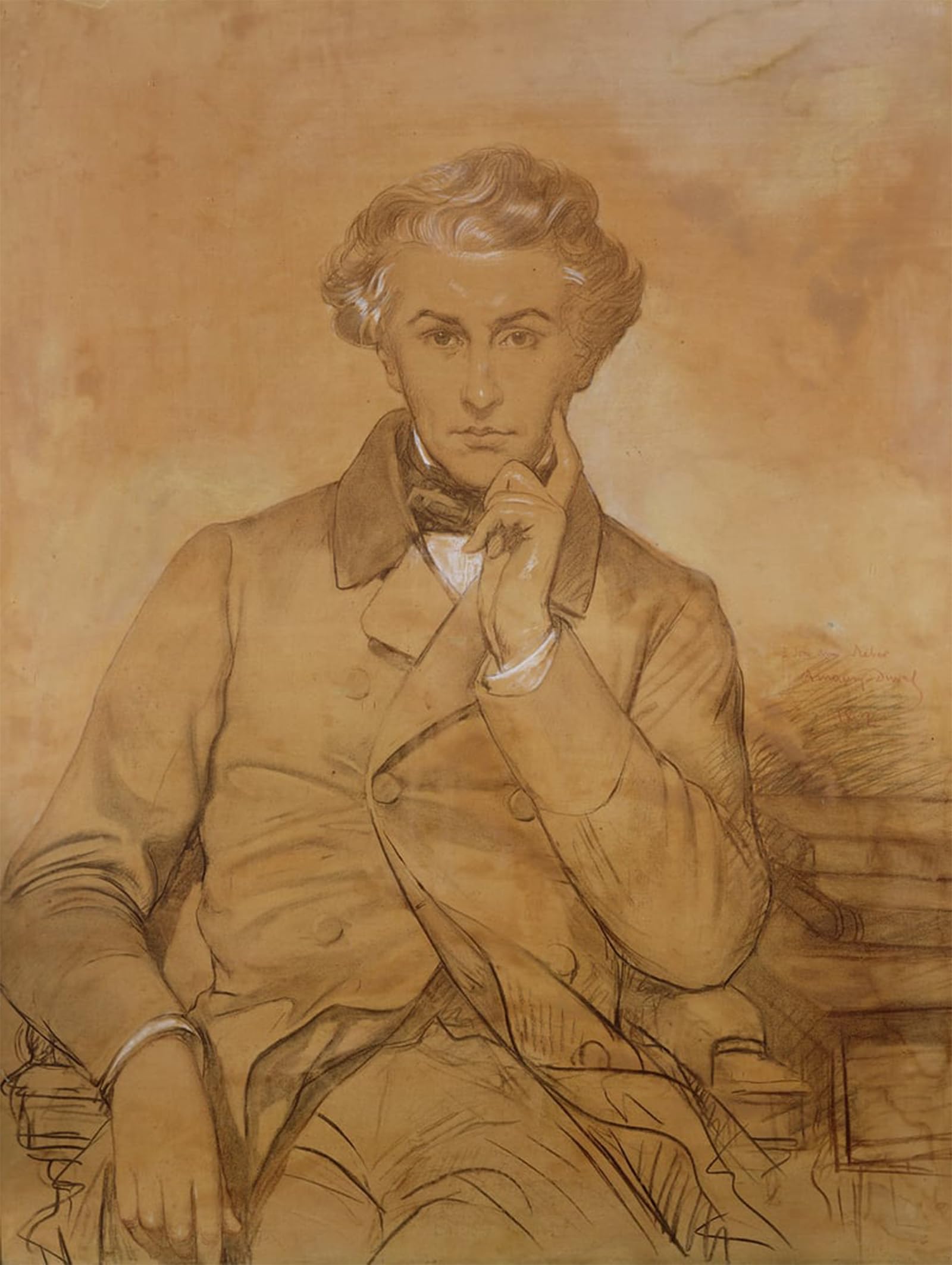SERENDIPITP Abstract Painting Mural Print Picture Wall Decor Painting Portrait of Henri Reber by Eugene Emmanuel Amaury Duval Vintage Wall Artwork for Home Decor 60x90cm