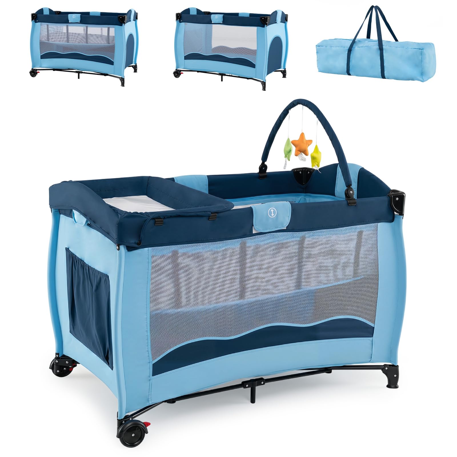 Maxmass 4 in 1 Baby Travel Cot Foldable Baby Bed Bassinet