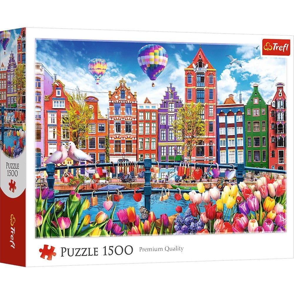 Trefl - Amsterdam Colorful - 1500 Pieces Jigsaw Puzzle - DIY Jigsaw Puzzle Creative Entertainment Classic Puzzle for Adults and Kids 14+