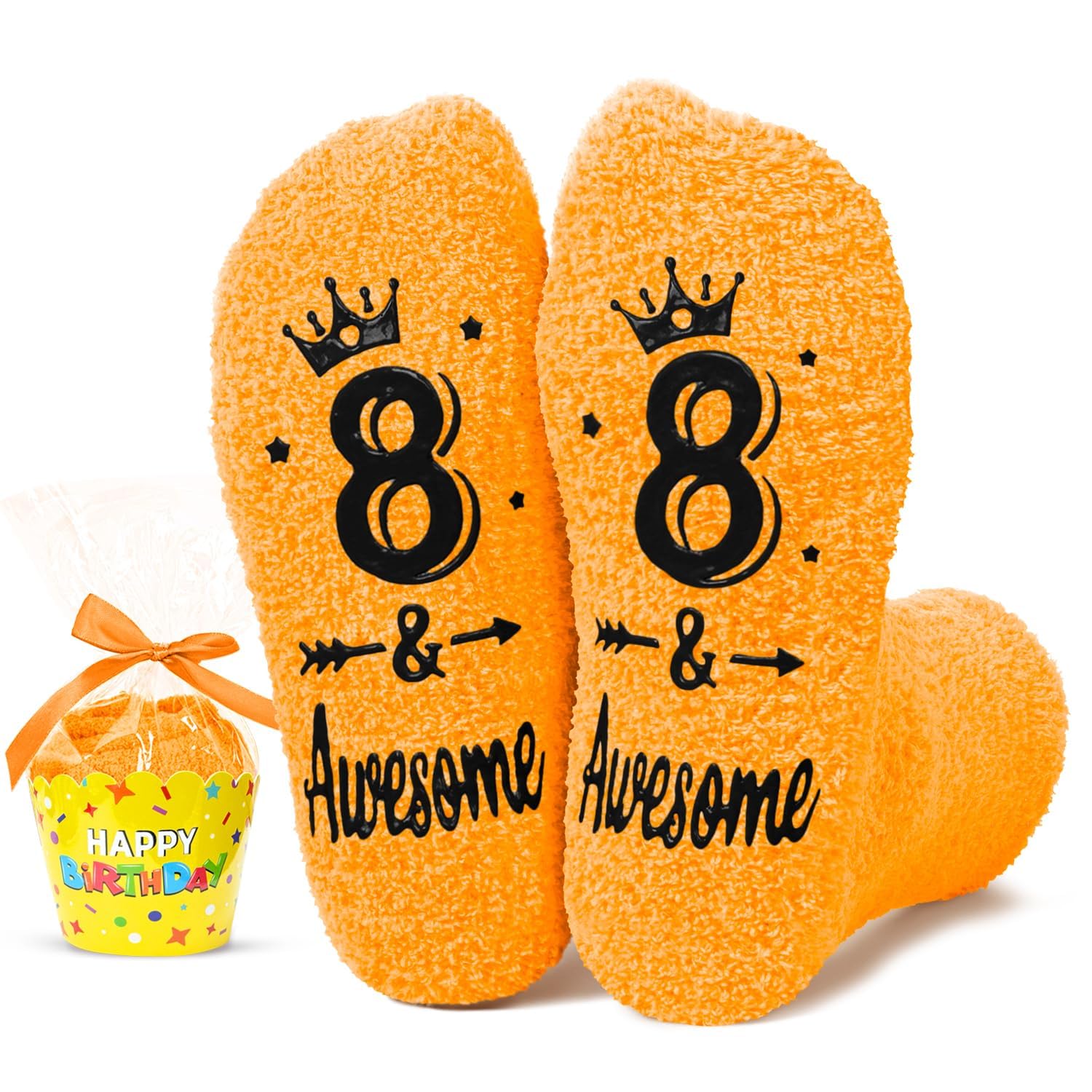 HAPPYPOP Birthday Gifts for Kids - Fuzzy Birthday Socks for Tween Boys Girls, Presents for 5-11 Year Old Kids