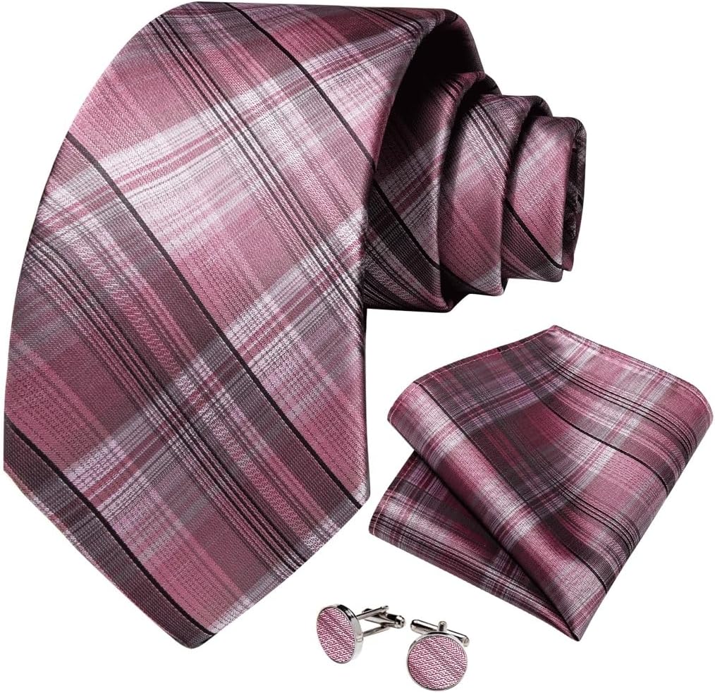 Men's Tie Sets Men Business Neckties Wedding Party Neck Handkerchief Cufflinks Necktie Accessories Gift