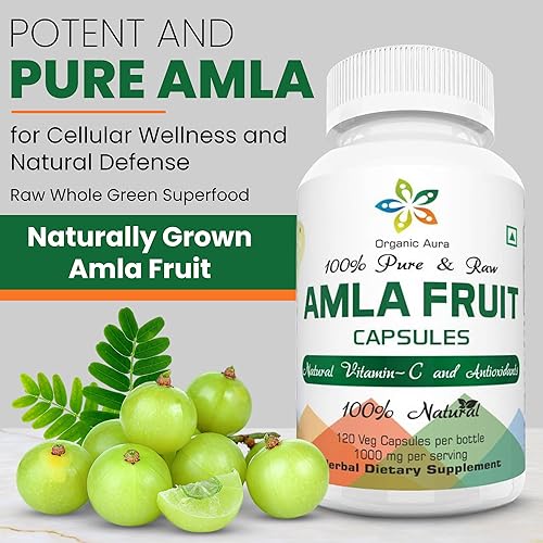Miniatura 3 de Cápsulas AMLA. 1000 mg por porción, 120 cápsulas vegetales. Vitamina C natural y antioxidantes. Superalimento entero verde crudo. Todo natural,
