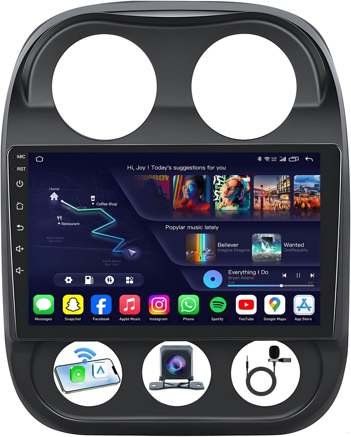 Android 13 Car Radio for Jeep Patriot Compass 2010-2016: [4Core+64GB] 10" Upgrade 5G WiFi 1280 * 800 Touchscreen Stereo Head Unit Wireless Carplay Android Auto Bluetooth GPS FM SWC Backup Camera