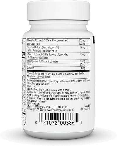 Miniatura 8 de Source Naturals Visual Eyes, Complejo Multi-Nutrientes - 120 Tabletas