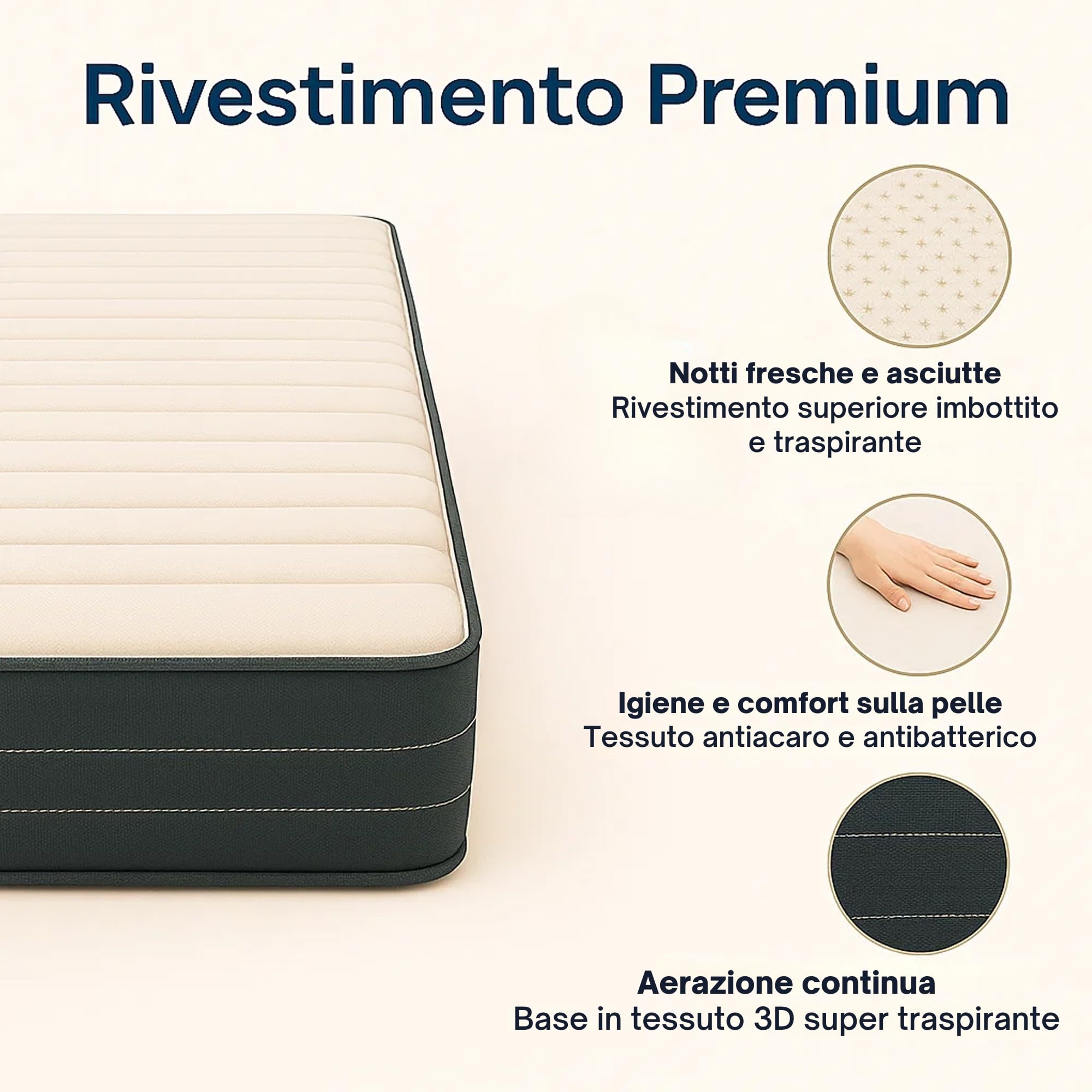 Materasso Memory Foam Matrimoniale 'Butterfly' - Comfort Personalizzato Per Rete Matrimoniale Elettrica - Indipendenza Regolabile, Struttura A 3 Strati, Altezza 23 cm (160x190)