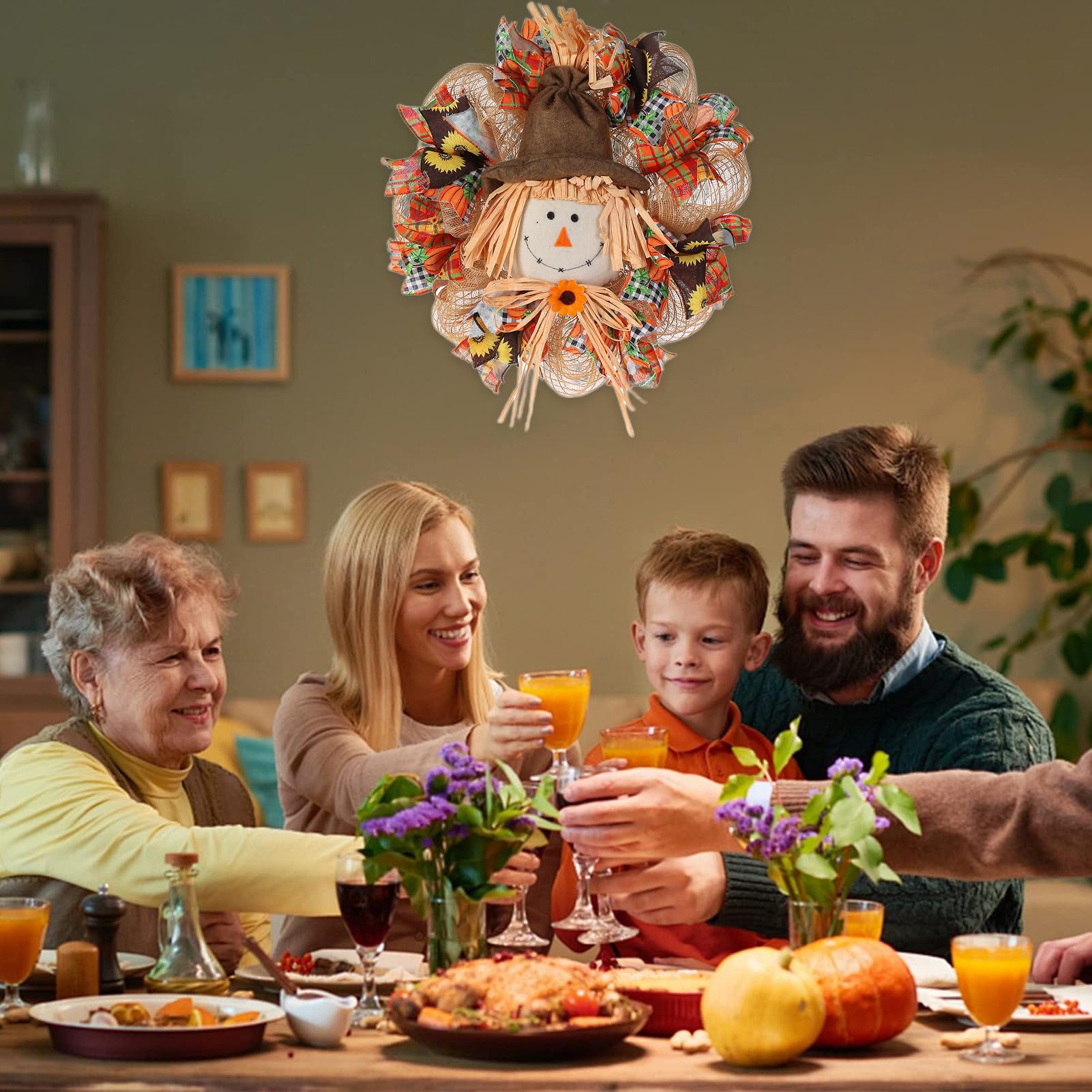 Couronne Halloween 50,8 Cm Pour Porte D'entrée - Décoration Automne Et Fête, Artificielle Et Faite Main - 7