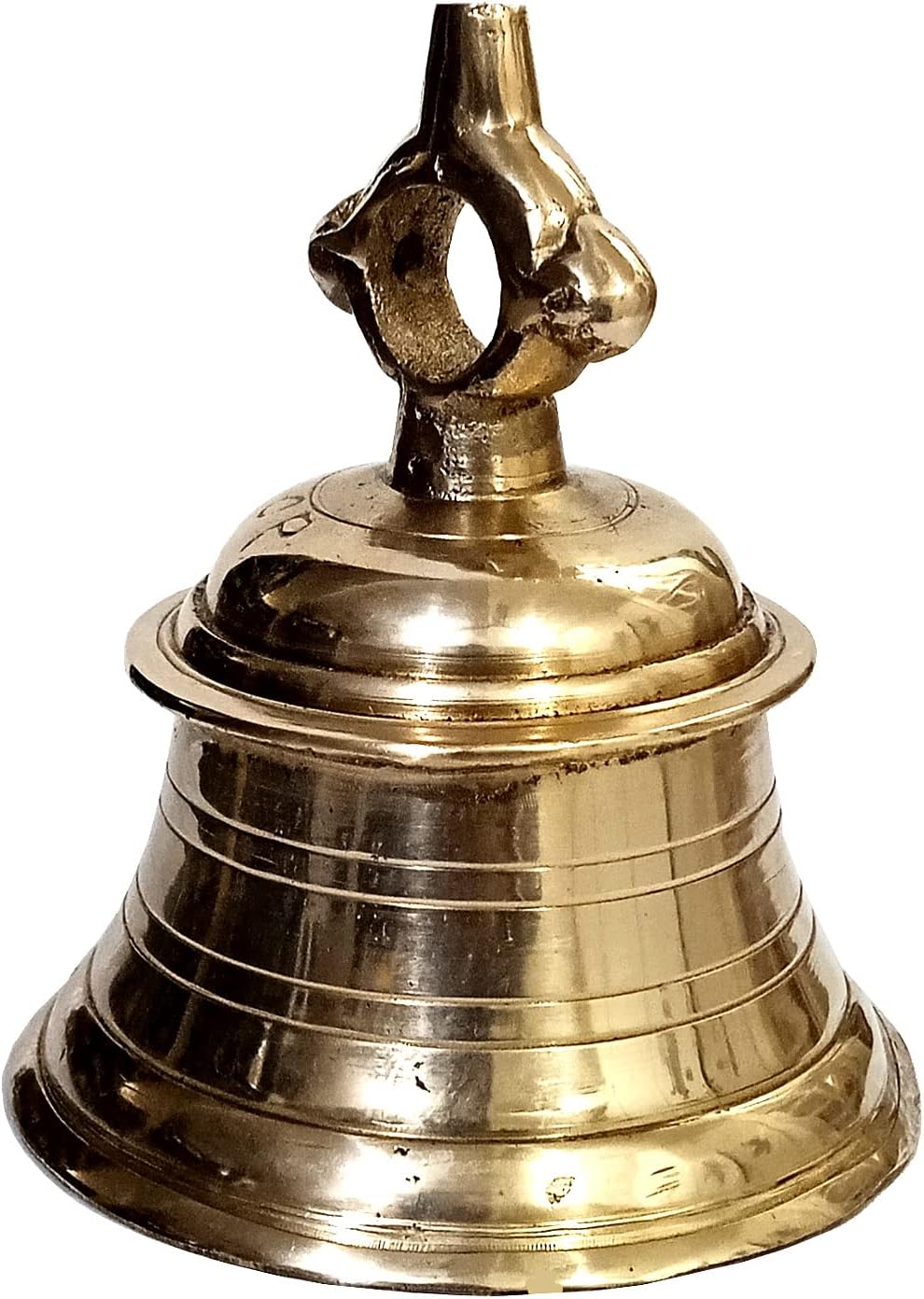 Purpledip Brass Hanging Bell: Home Temple Or Nautical Chime with Deep Resonating Sound (11004)