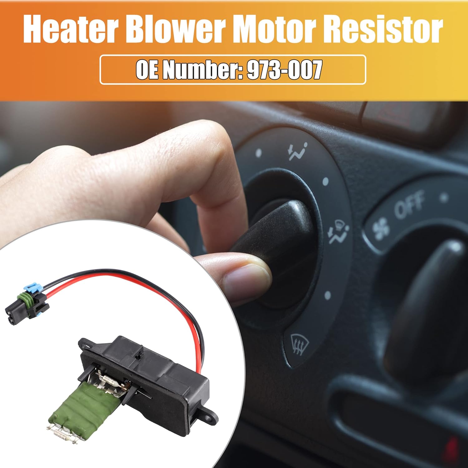 X AUTOHAUX Car Air Conditioning Fan Speed Control Heater Blower Motor Resistor 973-007 for Chevrolet V8 1996-2004