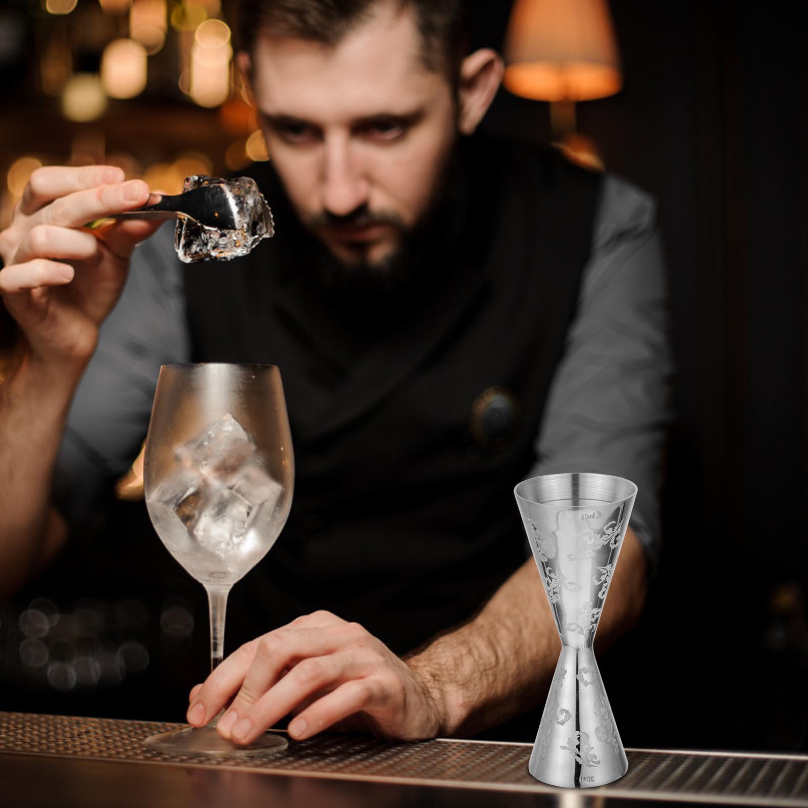 SOLUSTRE 3 Stück Doppel Jigger aus Edelstahl mit Klarer Skala und Rostfreiem Material 30ml und 45ml Messbecher für Drinks für Riegel und Zuhause