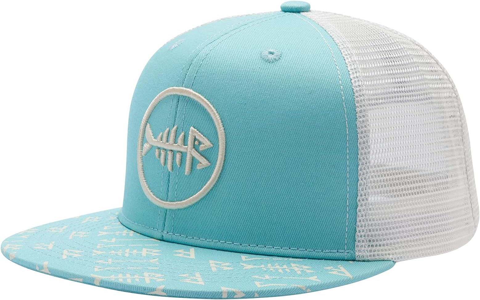 BASSDASHFlat Brim Trucker Cap Adjustable Snapback Hat Mesh Back for Men WomenGlobal Recycled StandardGlobal Recycled StandardGlobal Recycled Standard