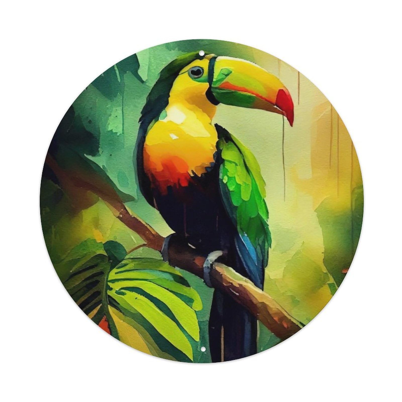 Animal Birds Parrot in The Forest Vintage Metal Tin Sign Plaque Wall Decor for Cafe, Club Bar, Office, Garden Metal Poster 8x8Inch