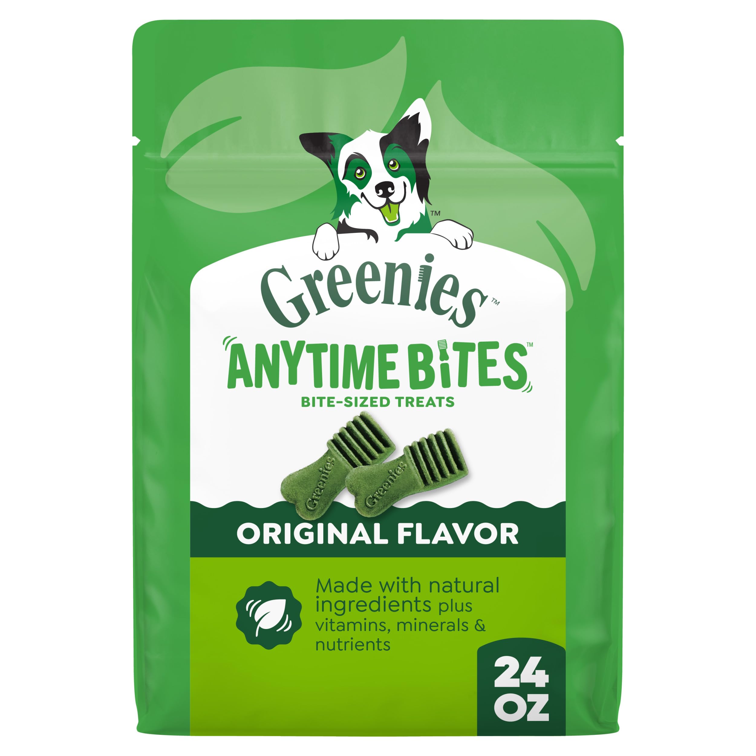 Greenies Anytime Bites Dog Treats, Original Flavor, 24 oz | Small-sized for frequent treating, only 13 calories per treat, supports dental health, easy to digest, natural ingredients