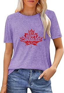 Canada T Shirt Women,Women Canada Independence Day T-Shirt - Loose Graphic Tees Crewneck Top Fashion Clothes for