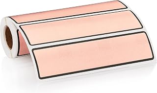 Carstens Adhesive Sticker Labels, 5 3/8” x 1 3/8”, Binder Labels for 1.5” – 4” Ring Binder Spines, Pink, Roll of 200