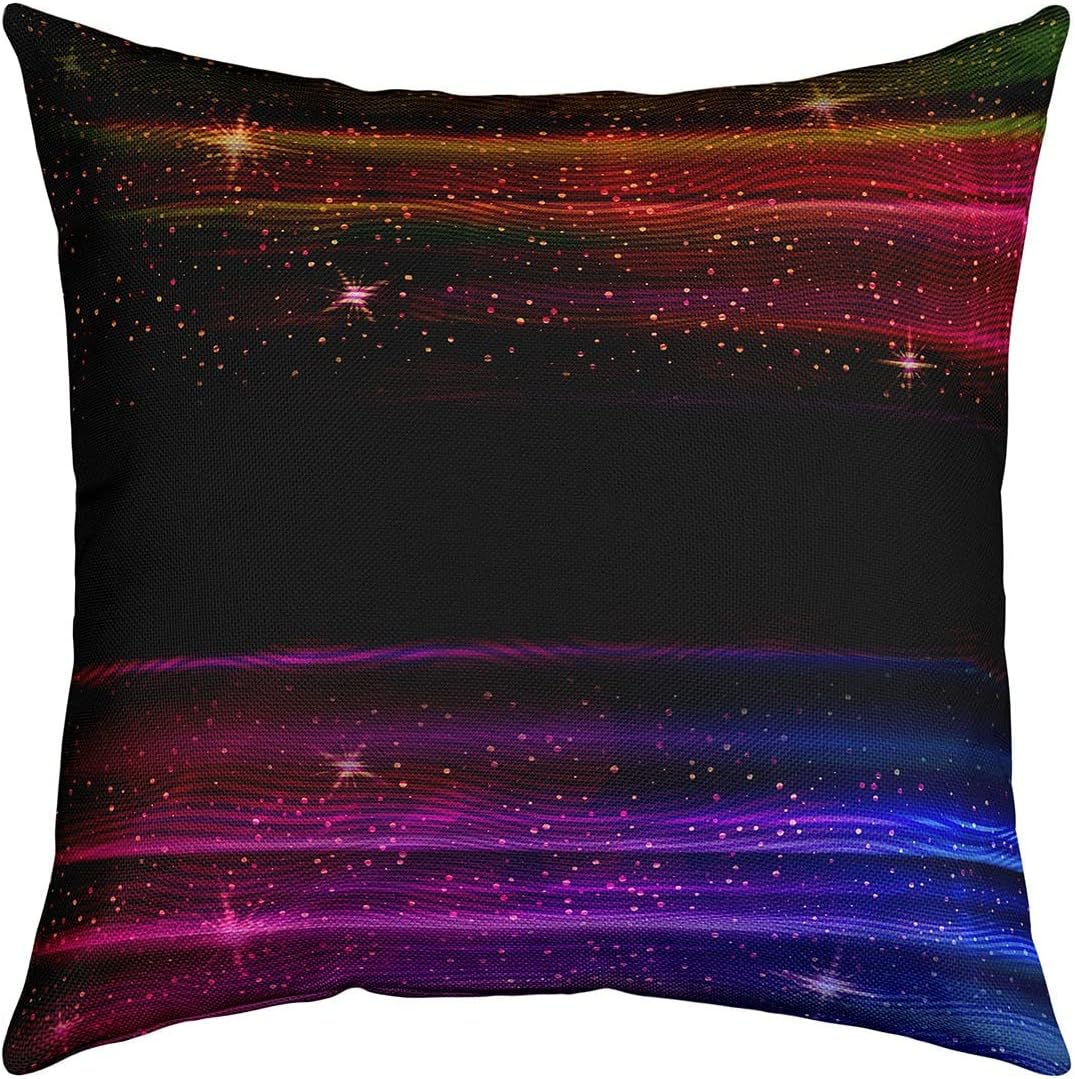 Erosebridal Black Gradient Pillow Cover,Kids Star Galaxy Ombre Cushion Cover 24x24,Purple Blue Yellow Striped Cushion Case Cover for Sofa Couch,Watercolor Throw Pillow Cover Tie Dye Cushion Case