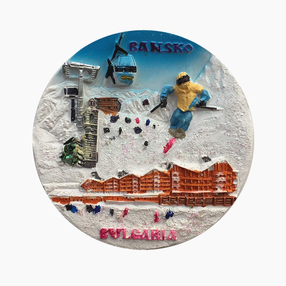 Muyu Magnet Bansko Bulgaria 3D Fridge Magnet Travel Souvenir Gift Collection Home Kitchen Decoration Bulgaria Refrigerator Magnetic Sticker Magnet