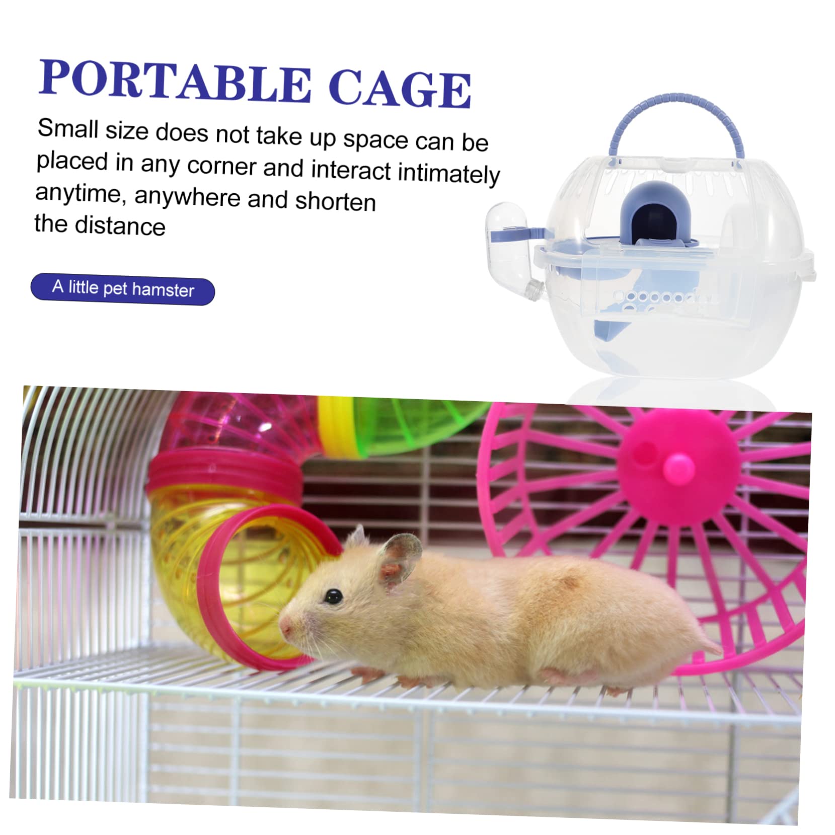Tragbarer Hamsterkäfig aus Kunststoff in Blau für Reisen