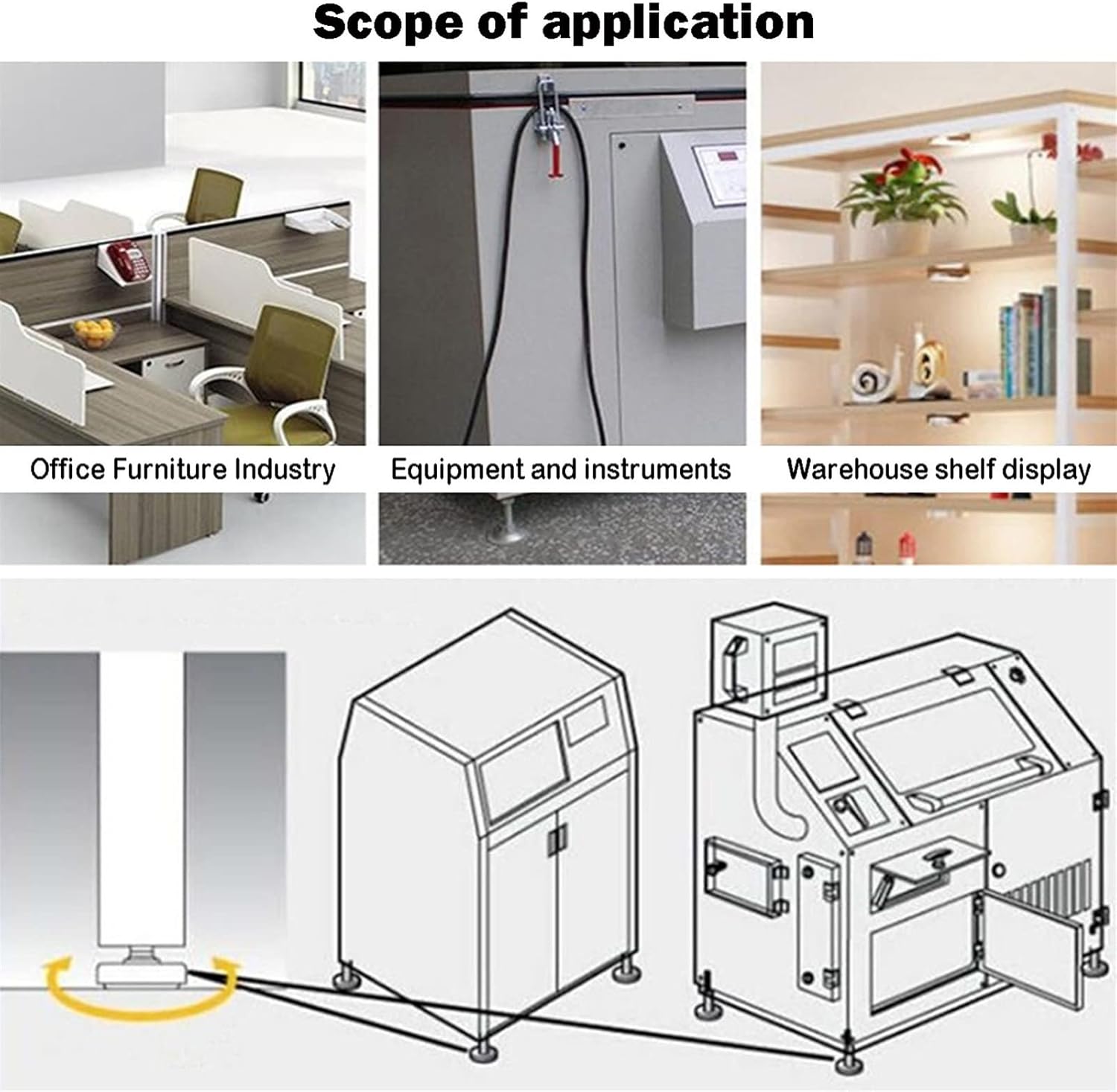 Furniture Leveling Feet,Heavy Screw, Leveling Feet4PCS Heavy Duty Adjustable M10 Screw Leveling Feet Office FurnitureLeveler