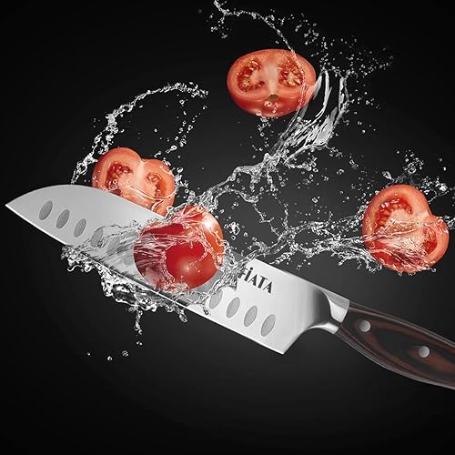 Miniatura 5 de MOSFiATA Juego de cuchillos de cocina, 5 piezas, cuchillos de chef de cocina profesionales con cuchillas de acero inoxidable ultra afiladas, juego