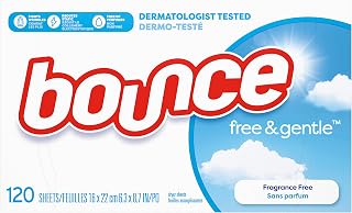 Bounce Free & Gentle Fabric Softener Sheets, 120 Count by Bounce