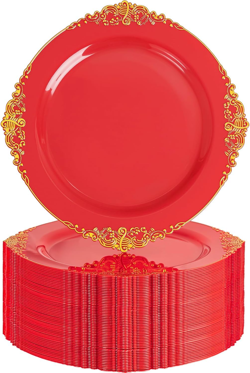 Gold Party Plates - 100 Pack, 10.25" -16