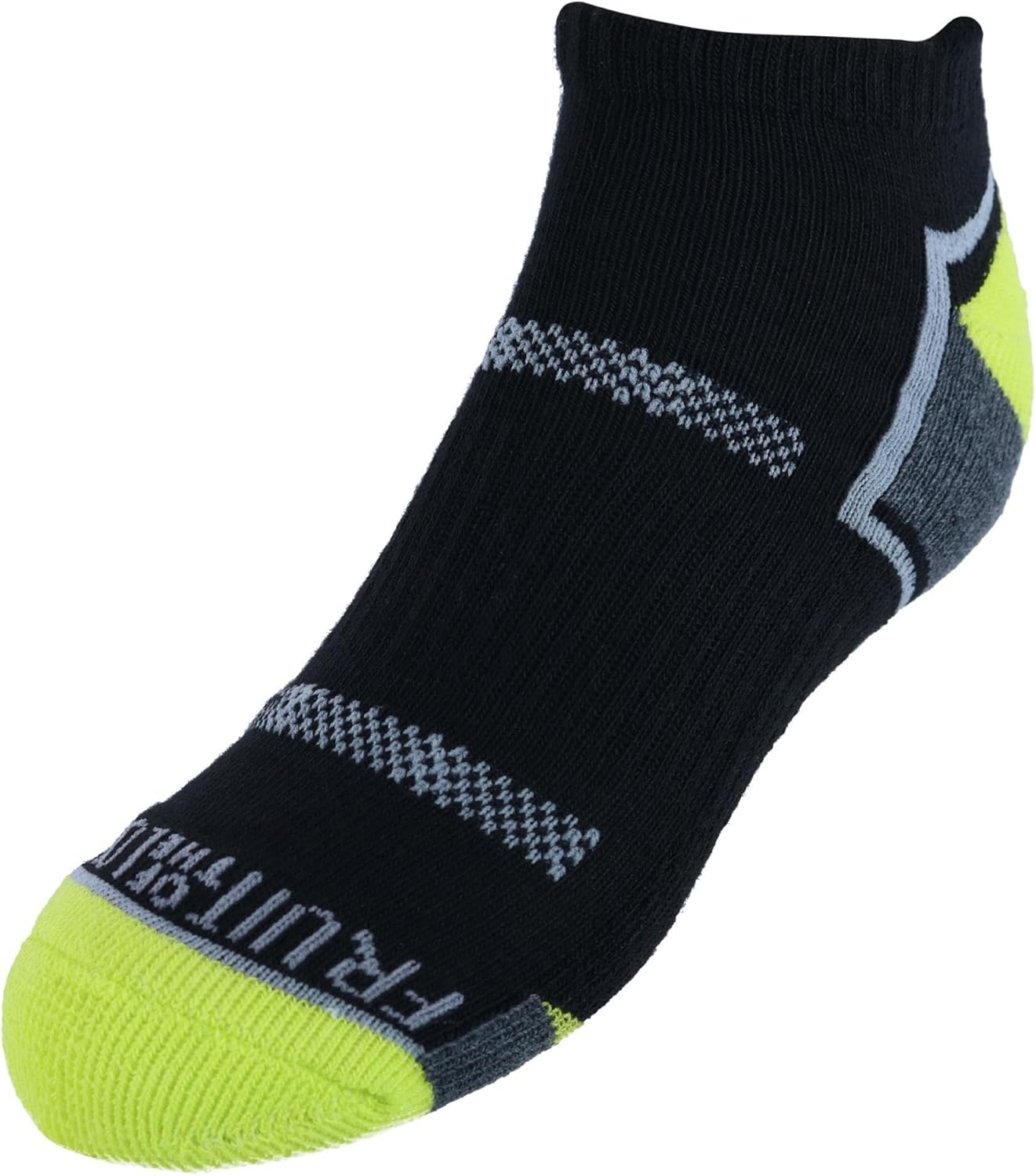 Fruit of the Loom Boy's Active Low Cut Tab Socks (6 Pair), 3-9, Black