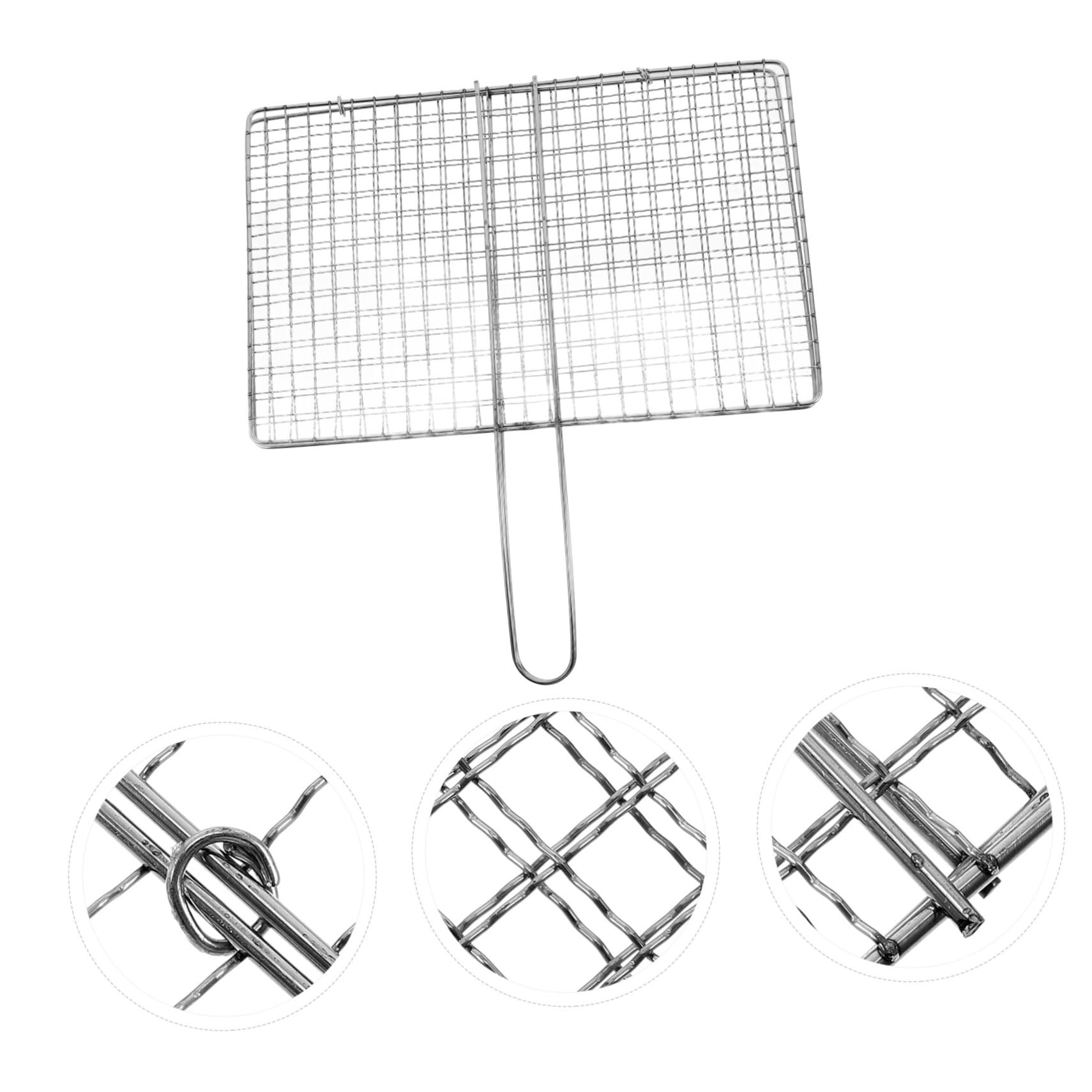 ibasenice 3 Piezas Cesta para Barbacoa Clip para Pescado y Verduras Cesta de Malla Inoxidable para Parrilla al Aire Accesorio para Barbacoa Multifuncional Fácil de Limpiar Diseño Doble Cara