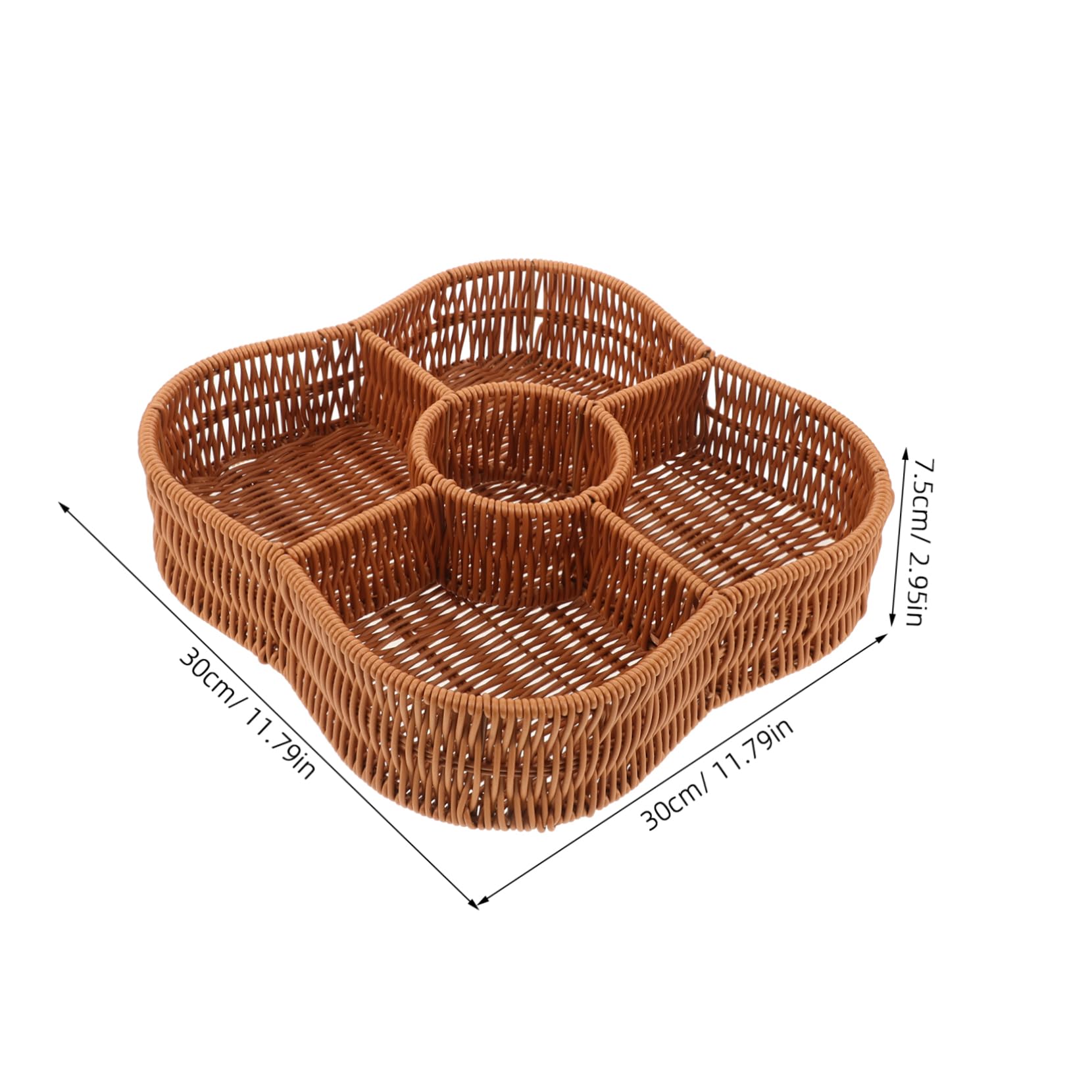 Cabilock Cesta Tejida de Plástico para Frutas Separadores, Estilo Rústico | Uso Doméstico en Salón y Mesa Auxiliar, Solución de Almacenaje Multifunción, para Alimento y Decoración