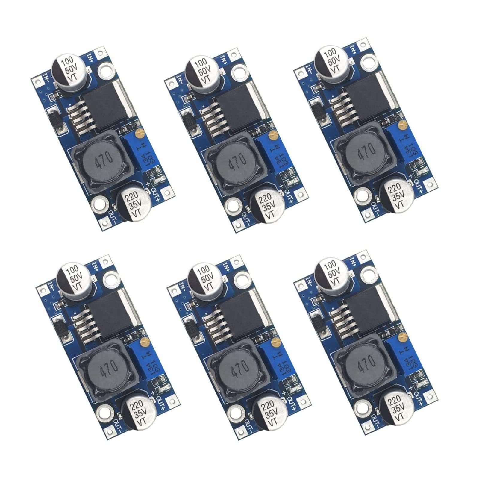 AXIYIBZI 6 Pack LM2596 DC to DC High Efficiency Voltage Regulator 3.2-35V to 1.25-30V Buck Converter DIY Power Supply Step-Down Module