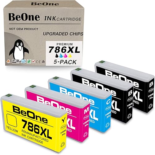 BeOne Cartuchos de tinta remanufacturados de repuesto para Epson 786XL 786 XL T786 T786XL para usar con impresora Workforce Pro WF-4630 WF-4640